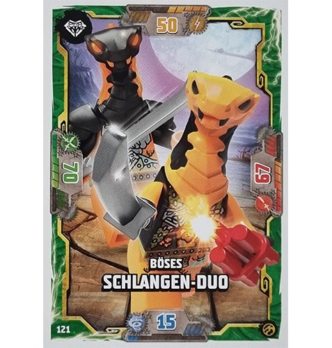 Lego Ninjago Serie 7 Trading Cards Geheimnisse der Tiefe - Nr 121 Böses Schlangen-Duo