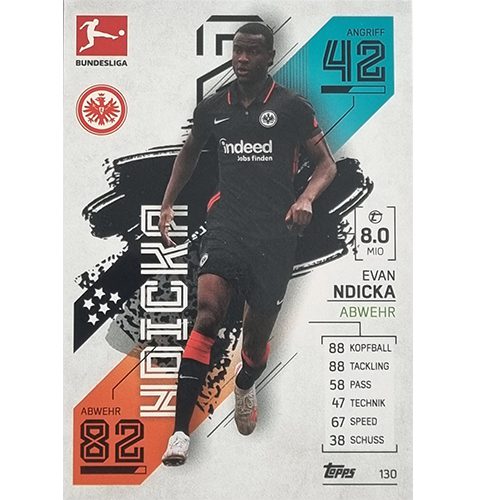 Topps Match Attax Bundesliga 2021/22 Nr 130 Evan Ndicka