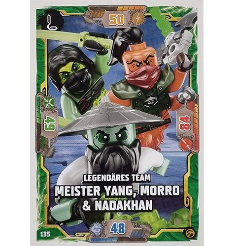 Lego Ninjago Serie 7 Trading Cards Geheimnisse der Tiefe - Nr 135 Legendäres Team Meister Yang