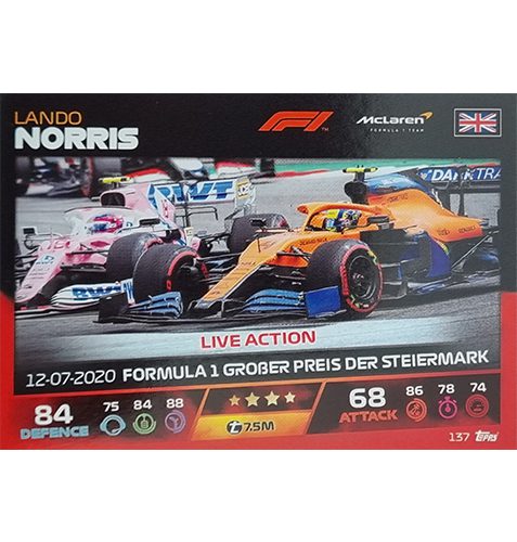 Turbo Attax 2021 Nr 137 Lando Norris