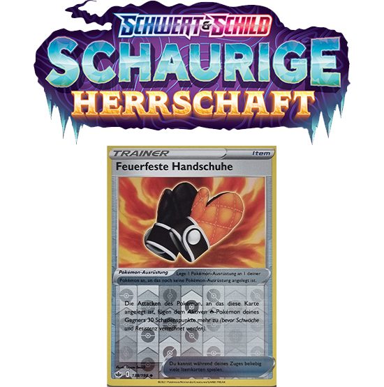 Pokémon Schaurige Herrschaft 138/198 Feuerfeste Handschuhe REVERSE HOLO