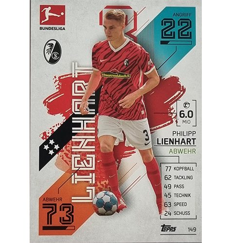 Topps Match Attax Bundesliga 2021/22 Nr 149 Philipp Lienhart