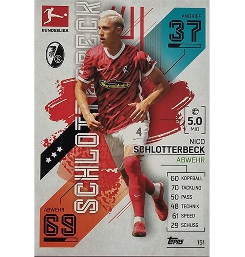 Topps Match Attax Bundesliga 2021/22 Nr 151 Nico Schlotterbeck