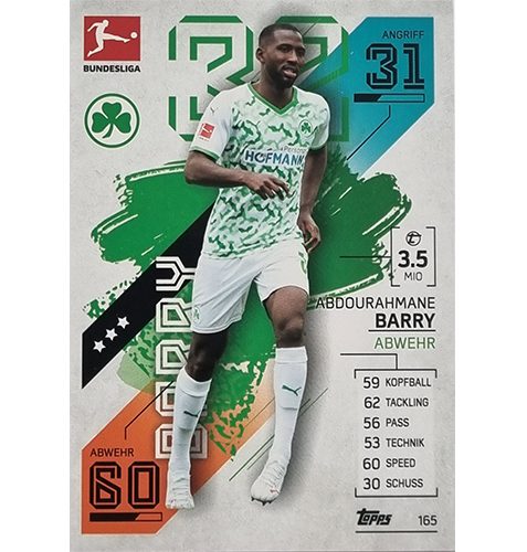 Topps Match Attax Bundesliga 2021/22 Nr 165 Abdourahmane Barry