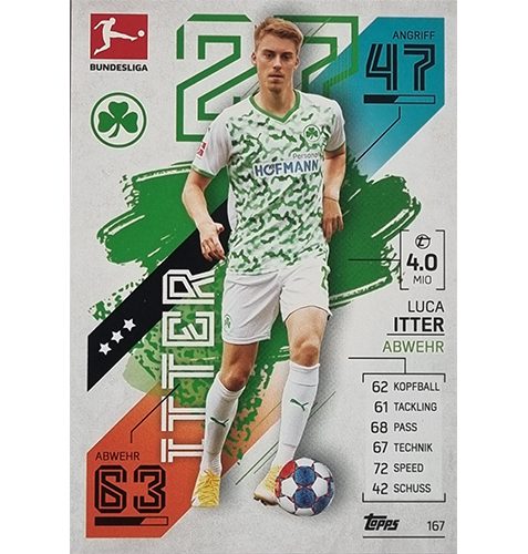 Topps Match Attax Bundesliga 2021/22 Nr 167 Luca Itter