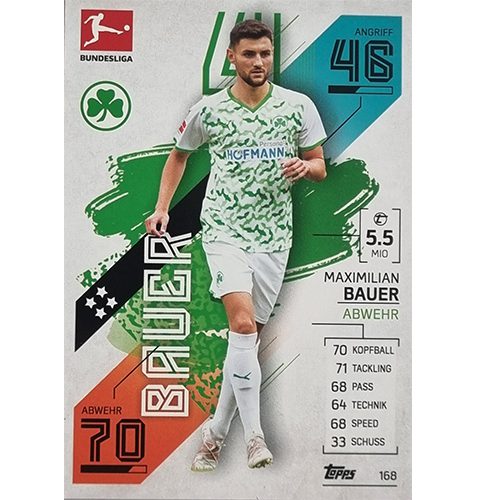 Topps Match Attax Bundesliga 2021/22 Nr 168 Maximilian Bauer