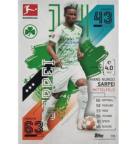 Topps Match Attax Bundesliga 2021/22 Nr 170 Hans Nundo Sarpei