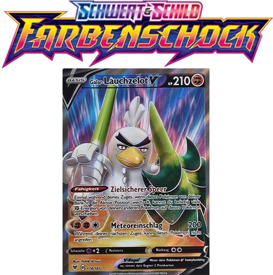 Pokémon Farbenschock Galar-Lauchzelot-V 174/185 FULLART