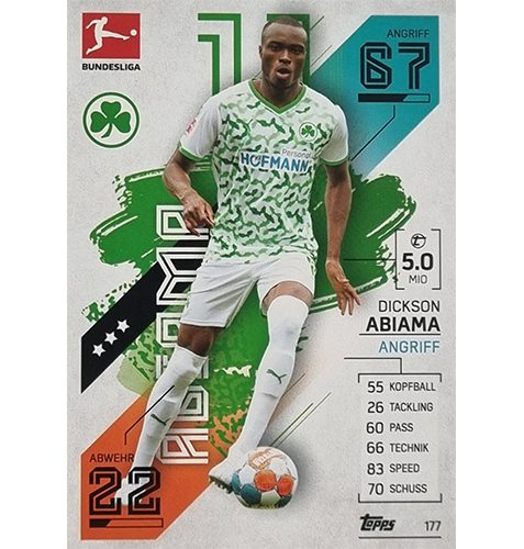 Topps Match Attax Bundesliga 2021/22 Nr 177 Dickson Abiama