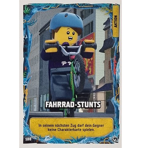 Lego Ninjago Serie 7 Trading Cards Geheimnisse der Tiefe - Nr 180 Fahrrad-Stunts