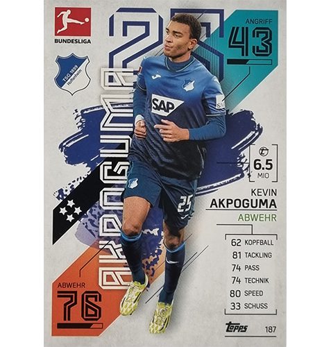 Topps Match Attax Bundesliga 2021/22 Nr 187 Kevin Akpoguma