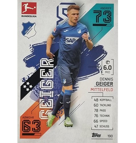 Topps Match Attax Bundesliga 2021/22 Nr 190 Dennis Geiger