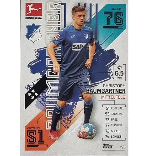 Topps Match Attax Bundesliga 2021/22 Nr 192 Christoph Baumgartner