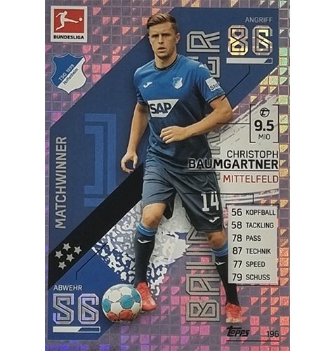 Topps Match Attax Bundesliga 2021/22 Nr 196 Christoph Baumgartner