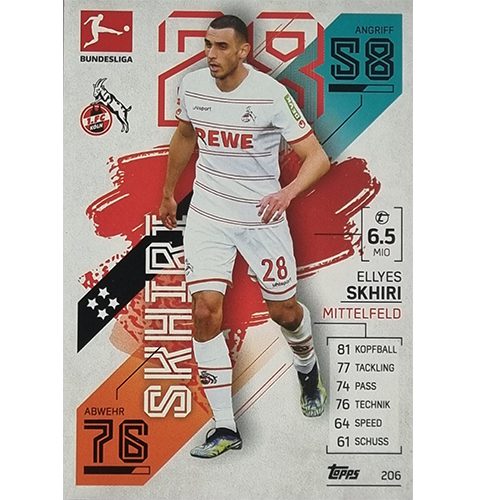 Topps Match Attax Bundesliga 2021/22 Nr 206 Ellyes Skhiri