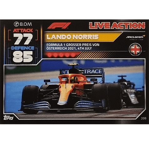 Topps Formula 1 Turbo Attax 2022 Trading Cards Nr 208