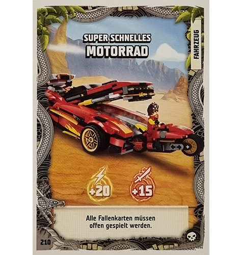 Lego Ninjago Serie 6 Trading Cards Nr 210 Super Schnelles Motorrad