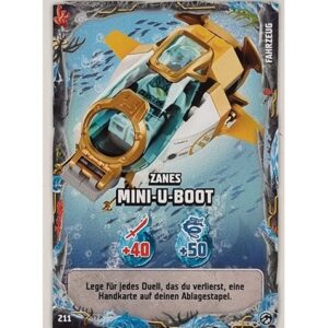 Lego Ninjago Serie 7 Trading Cards Geheimnisse der Tiefe - Nr 211 Zanes Mini-U-Boot