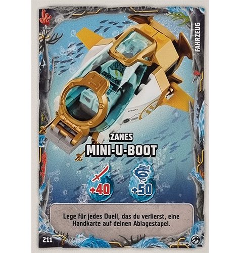 Lego Ninjago Serie 7 Trading Cards Geheimnisse der Tiefe - Nr 211 Zanes Mini-U-Boot