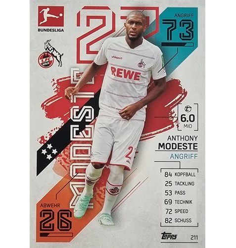 Topps Match Attax Bundesliga 2021/22 Nr 211 Anthony Modeste