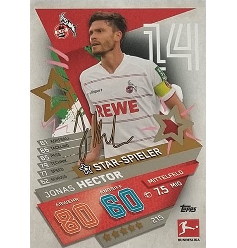 Topps Match Attax Bundesliga 2021/22 Nr 215 Jonas Hector