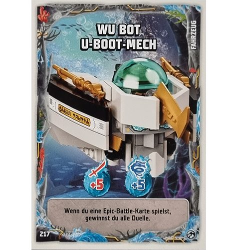 Lego Ninjago Serie 7 Trading Cards Geheimnisse der Tiefe - Nr 217 Wu Bot U-Boot-Mech