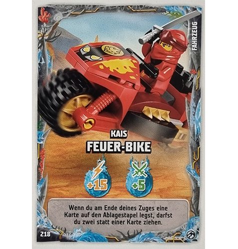 Lego Ninjago Serie 7 Trading Cards Geheimnisse der Tiefe - Nr 218 Kais Feuer-Bike