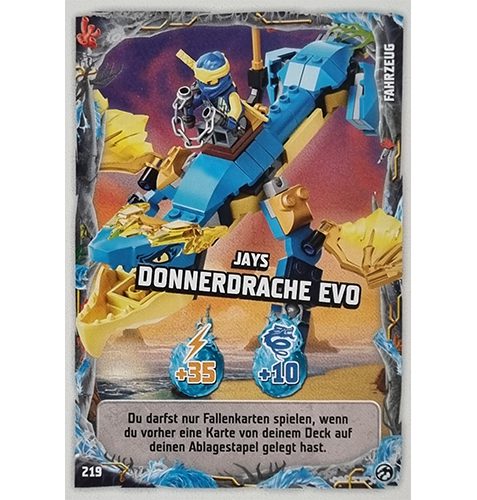 Lego Ninjago Serie 7 Trading Cards Geheimnisse der Tiefe - Nr 219 Jays Donnerdrache Evo