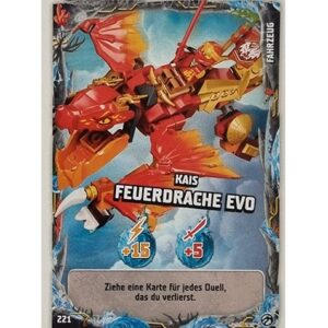 Lego Ninjago Serie 7 Trading Cards Geheimnisse der Tiefe - Nr 221 Kais Feuerdrache Evo