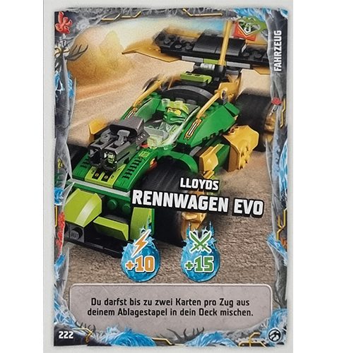 Lego Ninjago Serie 7 Trading Cards Geheimnisse der Tiefe - Nr 222 Lloyds Rennwagen Evo