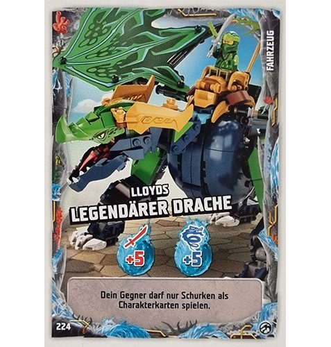 Lego Ninjago Serie 7 Trading Cards Geheimnisse der Tiefe - Nr 224 Lloyds Legendärer Drache