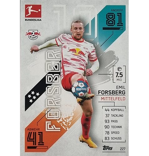 Topps Match Attax Bundesliga 2021/22 Nr 227 Emil Forsberg