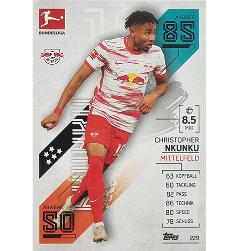 Topps Match Attax Bundesliga 2021/22 Nr 229 Christopher Nkunku