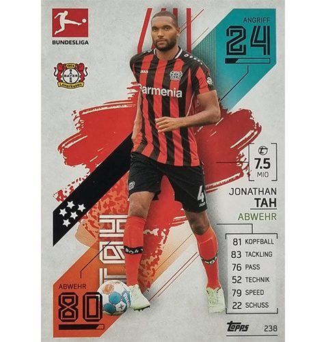 Topps Match Attax Bundesliga 2021/22 Nr 238 Jonathan Tah