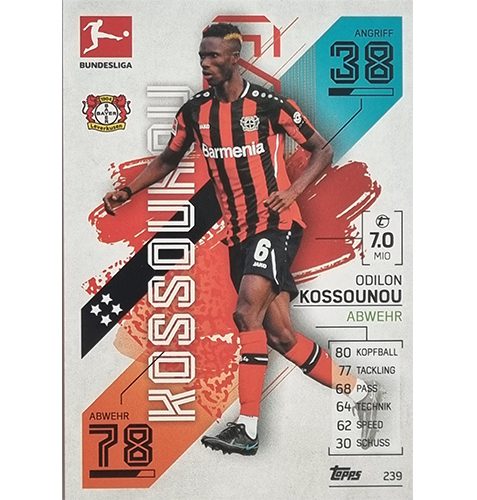 Topps Match Attax Bundesliga 2021/22 Nr 239 Odilon Kossounou