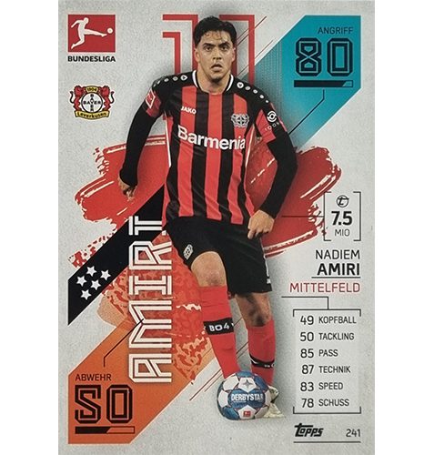 Topps Match Attax Bundesliga 2021/22 Nr 241 Nadiem Amiri