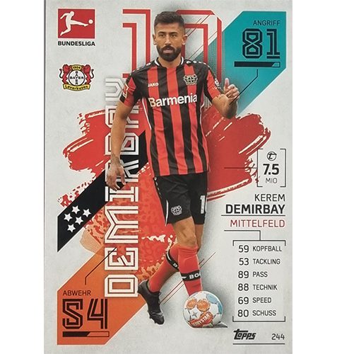 Topps Match Attax Bundesliga 2021/22 Nr 244 Kerem Demirbay