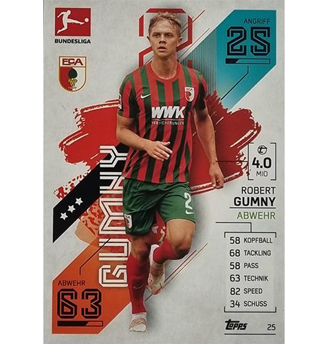 Topps Match Attax Bundesliga 2021/22 Nr 025 Robert Gumny