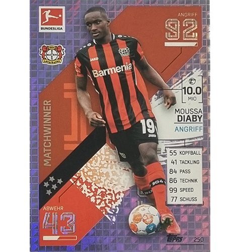 Topps Match Attax Bundesliga 2021/22 Nr 250 Moussa Diaby