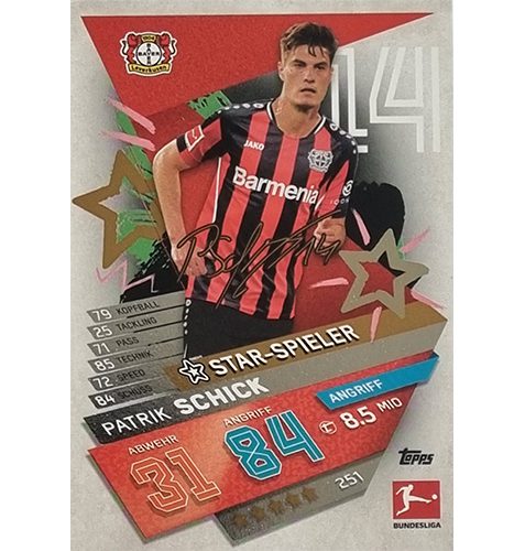 Topps Match Attax Bundesliga 2021/22 Nr 251 Patrick Schick