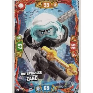 Lego Ninjago Serie 7 Trading Cards Geheimnisse der Tiefe -Nr 026 Unterwasser Zane