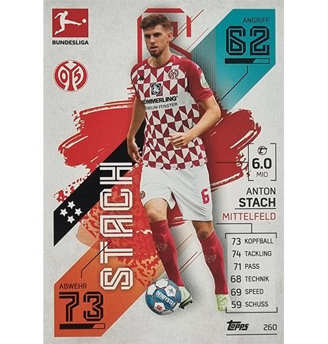 Topps Match Attax Bundesliga 2021/22 Nr 260 Anton Stach