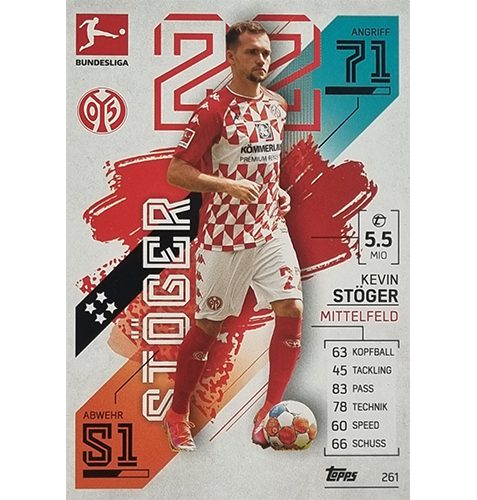 Topps Match Attax Bundesliga 2021/22 Nr 261 Kevin Stöger