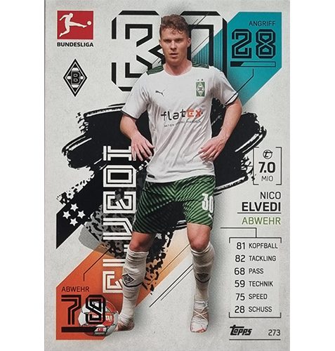 Topps Match Attax Bundesliga 2021/22 Nr 273 Nico Elvedi