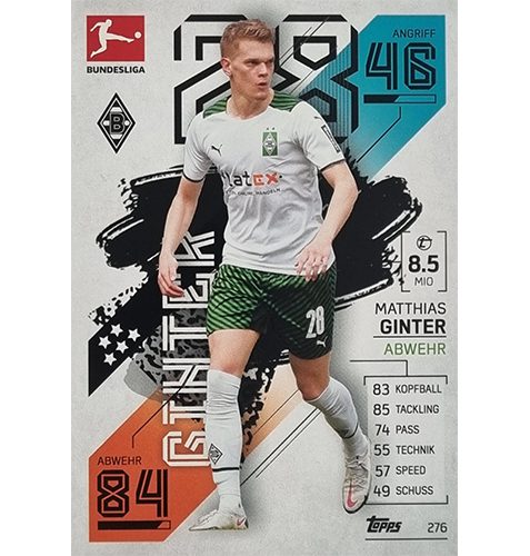 Topps Match Attax Bundesliga 2021/22 Nr 276 Matthias Ginter