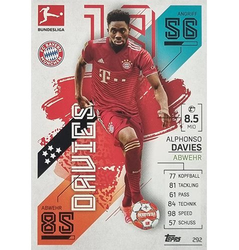 Topps Match Attax Bundesliga 2021/22 Nr 292 Alphonso Davies