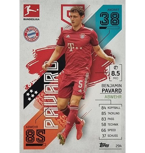 Topps Match Attax Bundesliga 2021/22 Nr 294 Benjamin Pavard