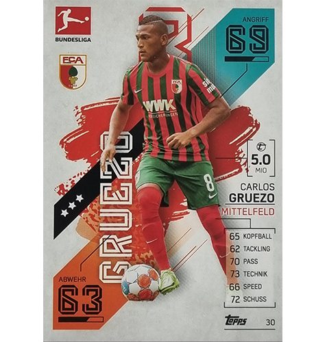 Topps Match Attax Bundesliga 2021/22 Nr 030 Carlos Gruezo