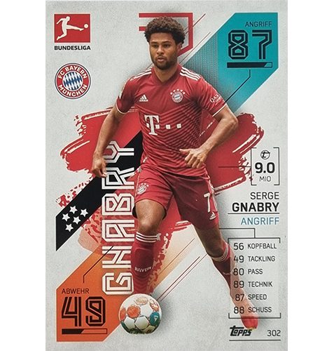 Topps Match Attax Bundesliga 2021/22 Nr 302 Serge Gnabry