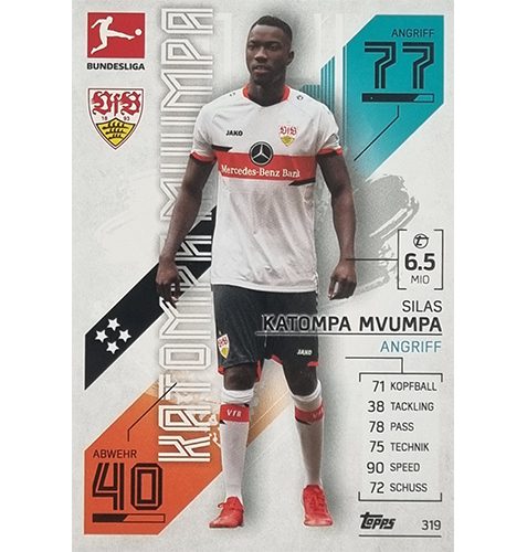 Topps Match Attax Bundesliga 2021/22 Nr 319 Silas Katompa Mvumpa